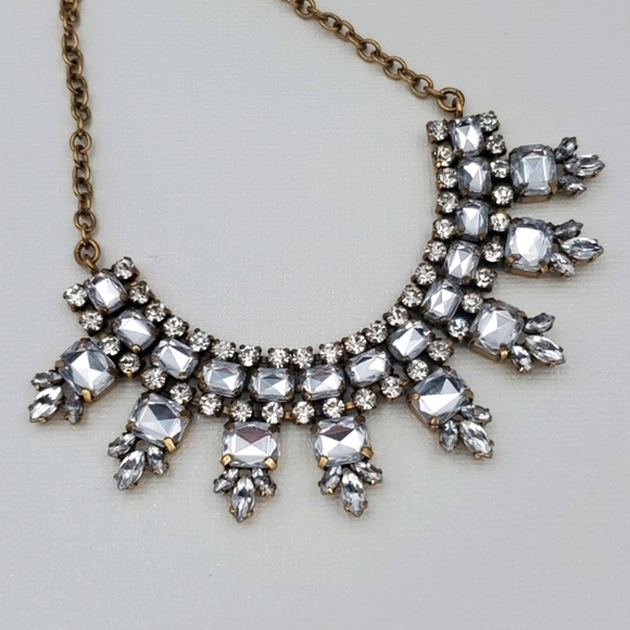 J. Crew Clear Rhinestone Statement Necklace - Picture 2 of 7